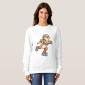 Sloth als Skater mit Inline-Skaten Sweatshirt (Vorne ganz)