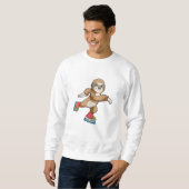 Sloth als Skater mit Inline-Skaten Sweatshirt (Vorne ganz)