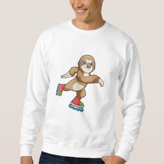 Sloth als Skater mit Inline-Skaten Sweatshirt (Vorderseite)