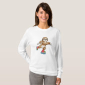 Sloth als Skater mit Inline-Skaten T-Shirt (Vorne ganz)