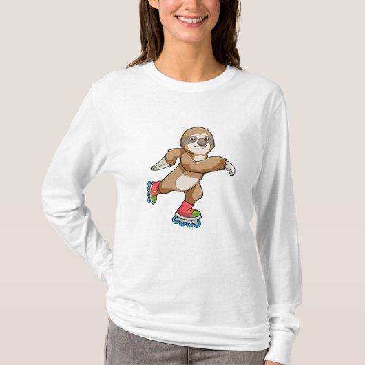 Sloth als Skater mit Inline-Skaten T-Shirt (Vorderseite)