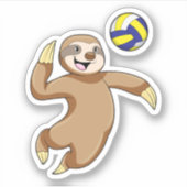 Sloth als Volleyball-Spieler mit Volleyball Aufkleber (Vorderseite)