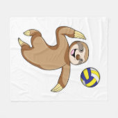 Sloth als Volleyball-Spieler mit Volleyball Fleecedecke (Vorderseite (Horizontal))