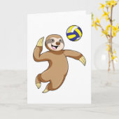 Sloth als Volleyball-Spieler mit Volleyball Karte (Gelbe Blume)