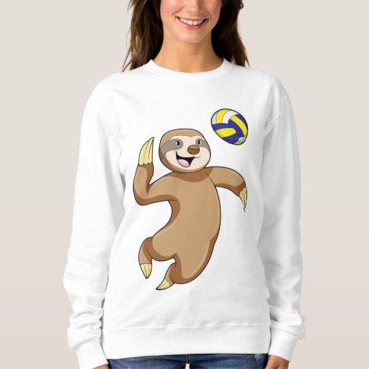 Sloth als Volleyball-Spieler mit Volleyball Sweatshirt (Vorderseite)