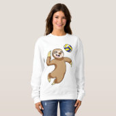 Sloth als Volleyball-Spieler mit Volleyball Sweatshirt (Vorne ganz)