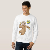 Sloth als Volleyball-Spieler mit Volleyball Sweatshirt (Vorne ganz)