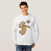 Sloth als Volleyball-Spieler mit Volleyball T-Shirt (Vorne ganz)