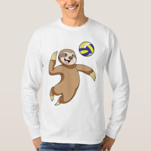 Sloth als Volleyball-Spieler mit Volleyball T-Shirt
