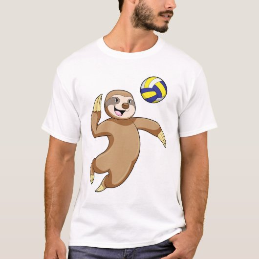 Sloth als Volleyball-Spieler mit Volleyball T-Shirt (Vorderseite)