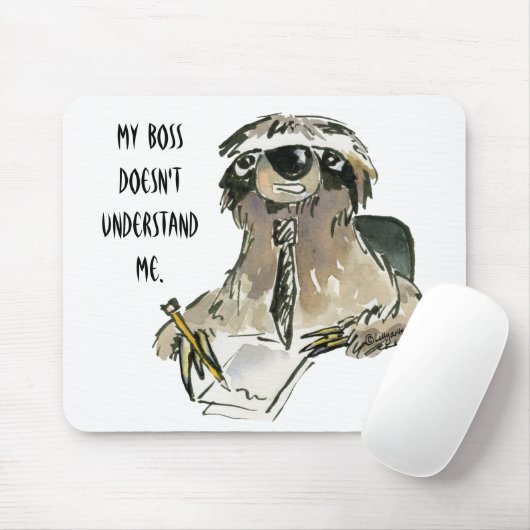 Sloth am Arbeits-Cartoon Mousepad (Mit Mouse)