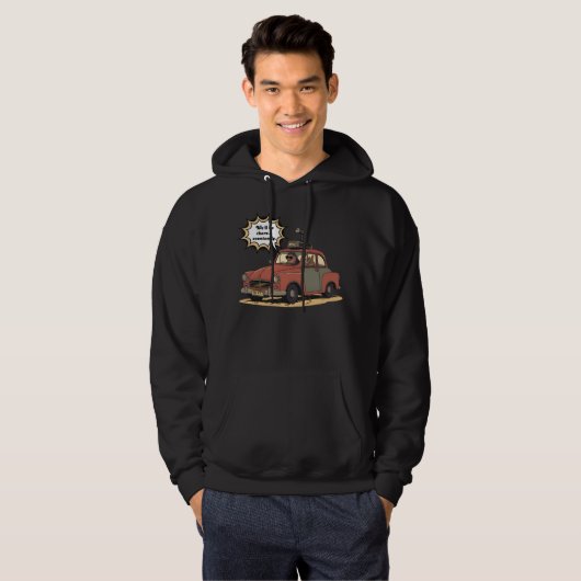 Sloth and Bunny Cartoon Road Trip Adventure Hoodie (Vorne ganz)
