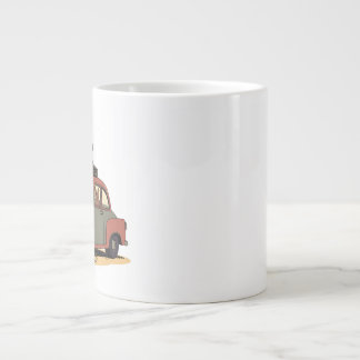Sloth and Bunny Cartoon Road Trip Adventure Jumbo-Tasse