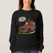 Sloth and Bunny Cartoon Road Trip Adventure Sweatshirt (Vorderseite)