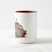 Sloth and Bunny Cartoon Road Trip Adventure Tasse (Zentrum)