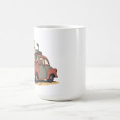 Sloth and Bunny Cartoon Road Trip Adventure Verwandlungstasse (Zentrum)