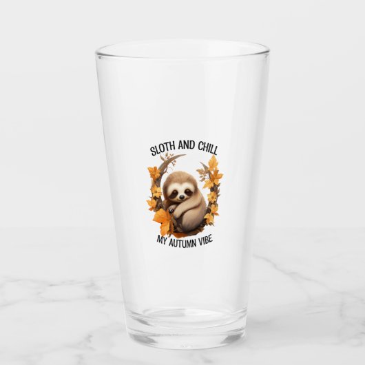 Sloth and Chill My Autumn Vibe Glas (Vorderseite)