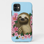 Sloth and Flowers Case-Mate iPhone Hülle (Rückseite)