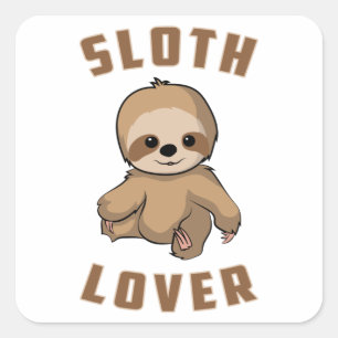 Sloth Animal Lazy Sloths Tired Sleeping Funny Gift Quadratischer Aufkleber