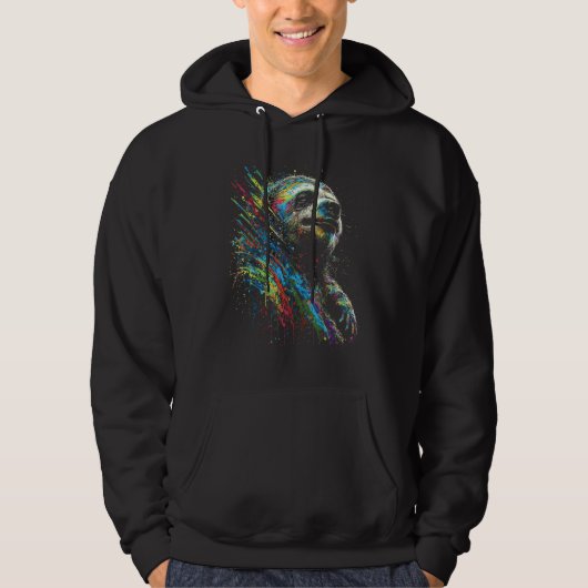 Sloth Animal Paint Drip Art Sloth Lovers Hoodie (Vorderseite)