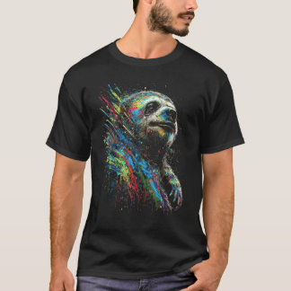Sloth Animal Paint Tropfen Art Slovers T-Shirt