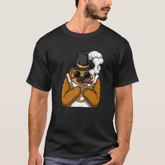 Sloth animal smokes cigarettes style a hip hop tha T-Shirt (Vorderseite)