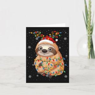Sloth Animal Weihnachtsmannmütze Ugly Christmas Tr Karte