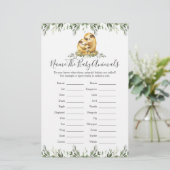 Sloth Animals Baby Dusche Name The Baby Animals (Stehend Vorderseite)