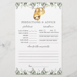 Sloth Animals Baby Shower Vorhersagen und Ratschlä