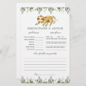 Sloth Animals Baby Shower Vorhersagen und Ratschlä (Vorne/Hinten)