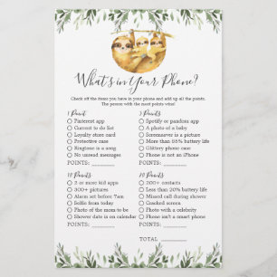 Sloth Animals Baby Shower Was ist in Ihrem Telefon