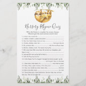 Sloth Animals Baby ShowKinderzimmer Rhyme Quiz Gam (Vorderseite)