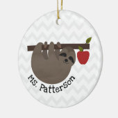 Sloth-Apfelbaum Zickzack Keramik Ornament (Links)