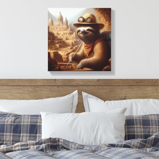 Sloth Archeologist Leinwanddruck (Insitu (Schlafzimmer))