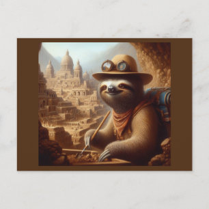 Sloth Archeologist Postkarte