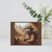 Sloth Archeologist Postkarte (Stehend Vorderseite)