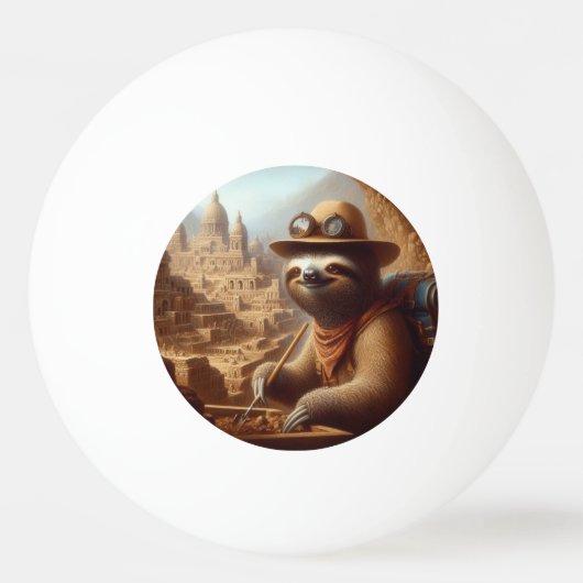 Sloth Archeologist Tischtennisball (Vorderseite)
