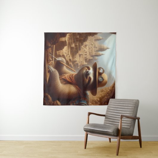 Sloth Archeologist Wandteppich (Beispiel (Horizontal))