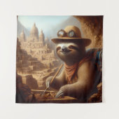 Sloth Archeologist Wandteppich (Vorderseite)