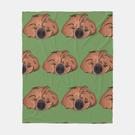 Sloth Art, Sleeping Sloth Fleece Blanket (Vorderseite)