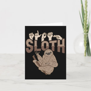 Sloth Asl Hand Gesture Deaf Gehörlosigkeit Bewusst Karte
