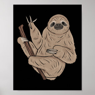 Sloth Asl Hand Gesture Deaf Gehörlosigkeit Bewusst Poster