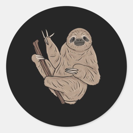 Sloth Asl Hand Gesture Deaf Gehörlosigkeit Bewusst Runder Aufkleber (Vorderseite)