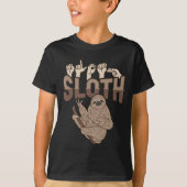 Sloth Asl Hand Gesture Deaf Gehörlosigkeit Bewusst T-Shirt (Vorderseite)