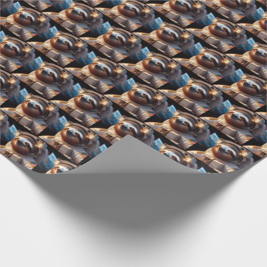 Sloth Astronaut Geschenkpapier (Ecke)