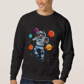 Sloth Astronaut im Weltraum Sweatshirt (Vorderseite)