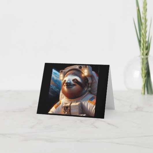 Sloth Astronaut Karte (Vorderseite)