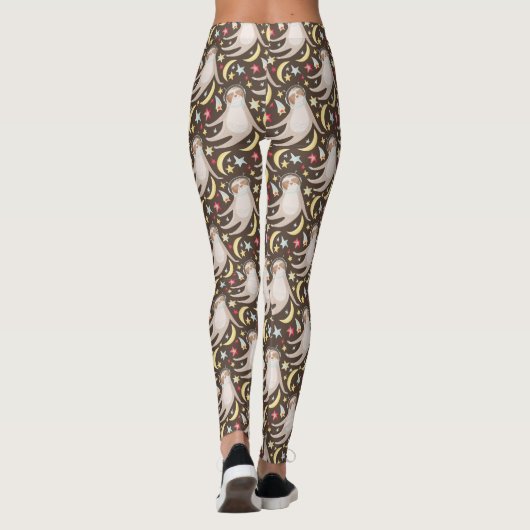 Sloth Astronaut Muster Leggings (Rückseite)
