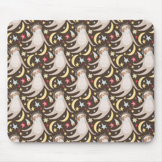 Sloth Astronaut Muster Mousepad (Vorne)