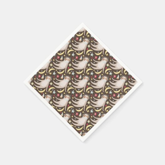 Sloth Astronaut Muster Serviette (Ecke)